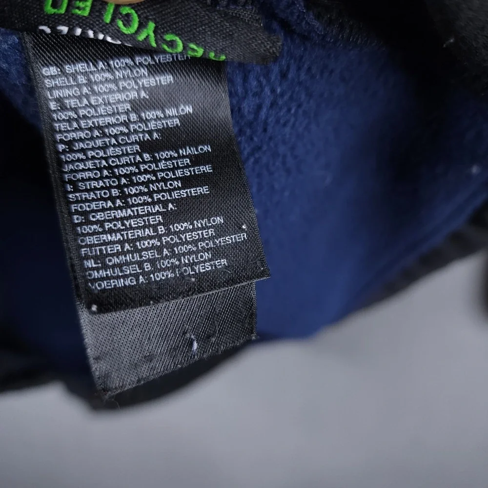 The North Face Denali Polartec Fleece Jacket Mens Medium Blue Black Zip Coat